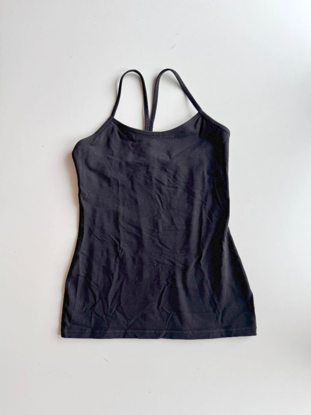 LULULEMON Power Y Black Luon Long Racerback Tank, Size 8